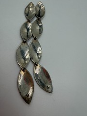 Vintage Earrings Signed Suznne St. Claire Hammered Chandelier 925 Silver CQ