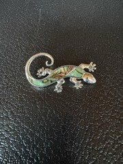 Abalone Shell Lizard Pin