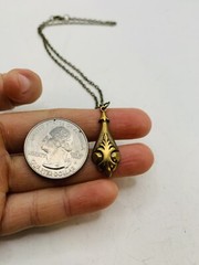 Vintage Art Nouveau Style Elegant Egyptian Greek Vase Bronze Tone 18 in Necklace