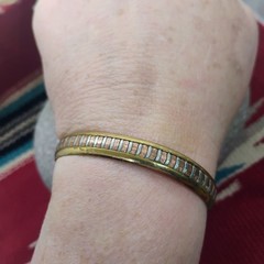 Vtg Sergio Lub Tri-Metal Copper Brass Sterling Silver Cuff Bracelet Size 6″