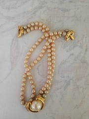 Aldo Cipullo For Trifari Necklace Faux Pearl Gold Tone Runway Statement Jewelry
