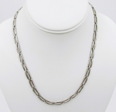 Classic Paperclip Chain Link 18″ Necklace Polished Silver Tone Vintage