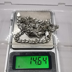Vintage Sterling Silver Signed Handmade Chain Necklace 22.05in (56cm) 0.52oz
