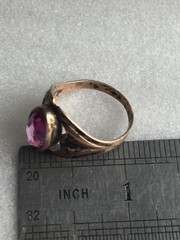 Rings silver 875 Gold plated pink-purple corund Russian Soviet vintage USSR