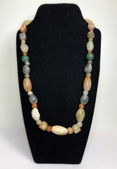Vintage Beggars Bead Stone Necklace 20″ Barrel Clasp