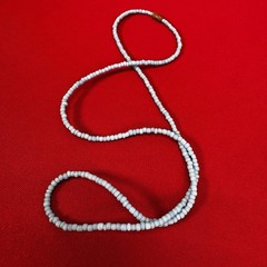 Vintage Light Blue Glass Bead Necklace With Twist Clasp