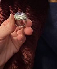 Vintage Ross-Simons Amethyst In Sterling Silver Dome Statement Ring Size 8