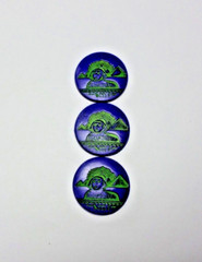 Vintage Czech Egyptian Revival Blue Lapis Glass Sphinx Round Cabochons Cabs 32mm
