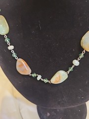 Vintage Liz Paiacios S.F. Necklace Agate Stones