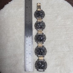 Judy Lee 1950’s Iridescent Molded Carnival Glass Costume Jewelry Bracelet