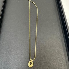 Christian Dior Oval Rhinestone Gold Necklace 39-44cm Vintage