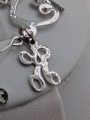 Vintage~**CHARM HOLDER & 7 CHARMS**~925 Sterling Silver~8.1 GRAMS~2.2″ Long