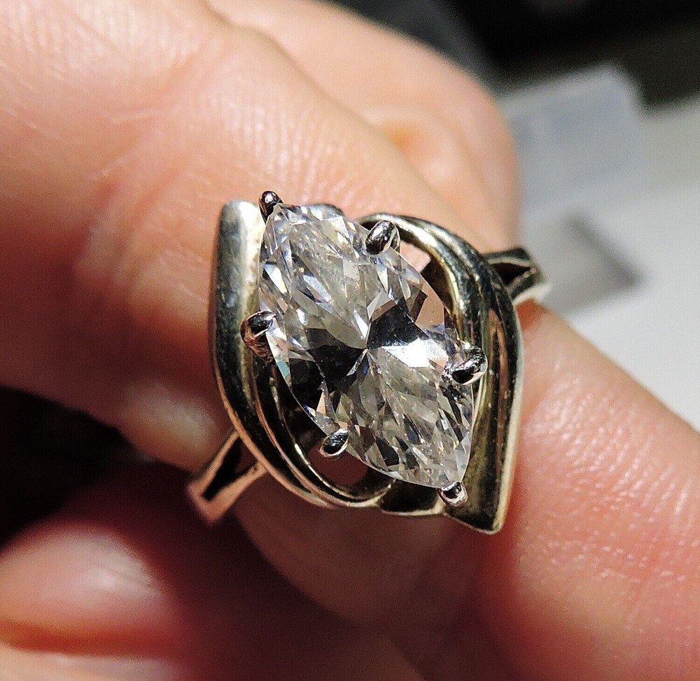 Antique Era Solitaire Wedding Ring 2.1 Ct Simulated Diamond 14k White Gold Over