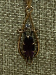 Vintage 1950s Italy 14k GF Amethyst Pendant Necklace 15”