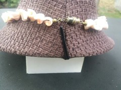 Coral cream and black curly shell necklace bracelet set 16″ choker barrel