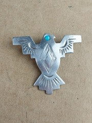 Vintage Silvertone 1988 JJ Jonette Thunderbird Eagle Brooch Pin