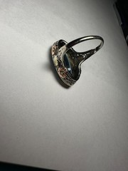 RARE VINTAGE 1930s UNCAS 14K TRI-COLOR GOLD BLUE SPINEL COCKTAIL RING 4.78 g