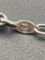 Vintage Goldenrose Italy 925 Sterling Silver 3 Strand Bead Link Necklace 21g