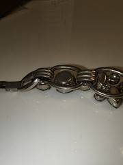 Juliana D & E Layered Jet Black Silvertone 5 Link Bracelet 6.50 BOOK Ref 1062