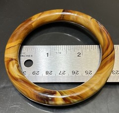 Vintage Chocolate Milk Glass Bangle Bracelet Marbled Caramel Brown 20cm or 7.8”