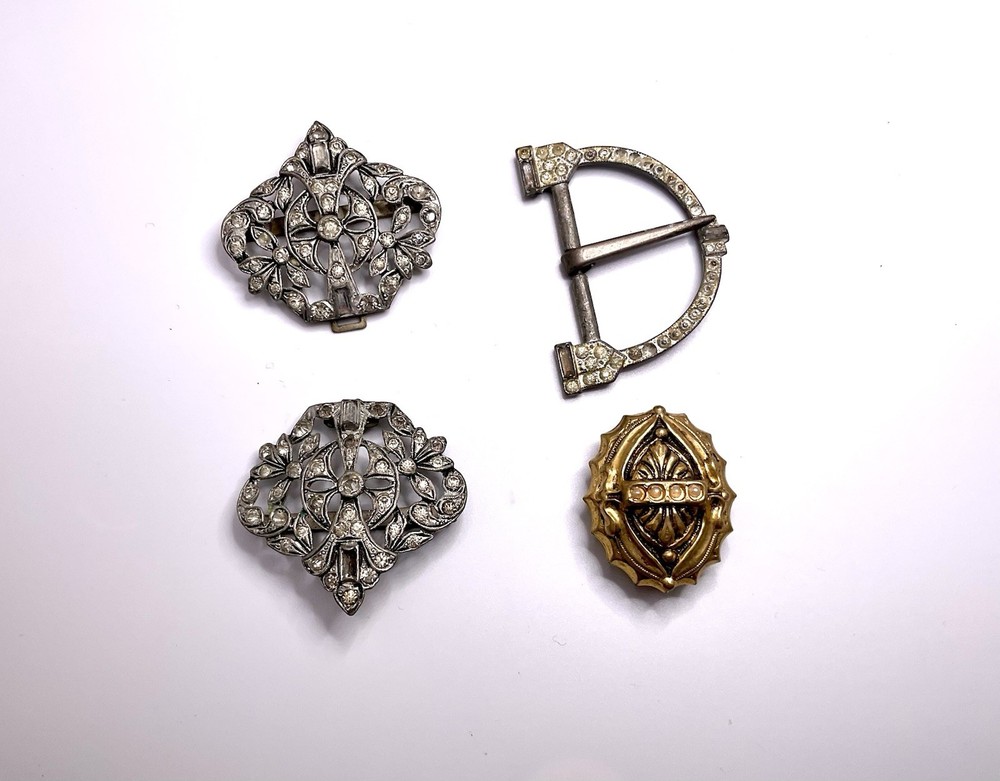 Deco jeweled belt buckle-belt clasps-Etruscan revival pin-pendant-Victorian