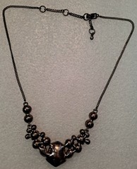 Givenchy Gold Silk Frontal Necklace Rhinestones Amber Pale Pink & White Stones