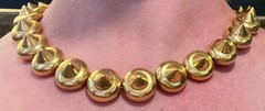MMA (Metropolitan Museum of Art) Gold Plated Necklace w/ Spikes, vintage, choker