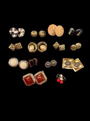 Vintage Lot of 14 Pairs Of Clip On Earrings