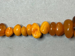 Vintage Baltic Amber Statement Necklace 46.9g Graduated Teeth Beads Cognac Honey