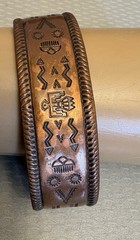 Vintage Bell Trading Post Thunderbird Copper Mans Cuff Bracelet Southwestern