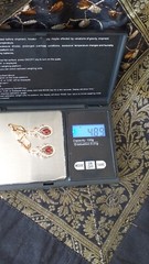 Vintage 1990-s 14 Ct Rolled Gold Ruby / Zircons Earrings-Hallmarked 585 RG