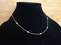 Vintage Lia Sophia Gold Tone Station Chain Necklace 18” Chic Everyday Layering