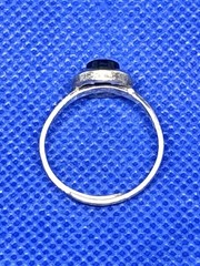 A33 Adjustable 925 Sterling Silver Ring Size 8 est 1950s Black Onyx 3.1g Vintage