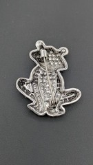 Vintage Frog Brooch Multicolor Rhinestone Whimsical Cute Animal Pin