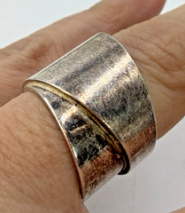 Vintage Sterling Silver Ring Kaunis Koru Wrap Wide Statement Size 7 Unisex