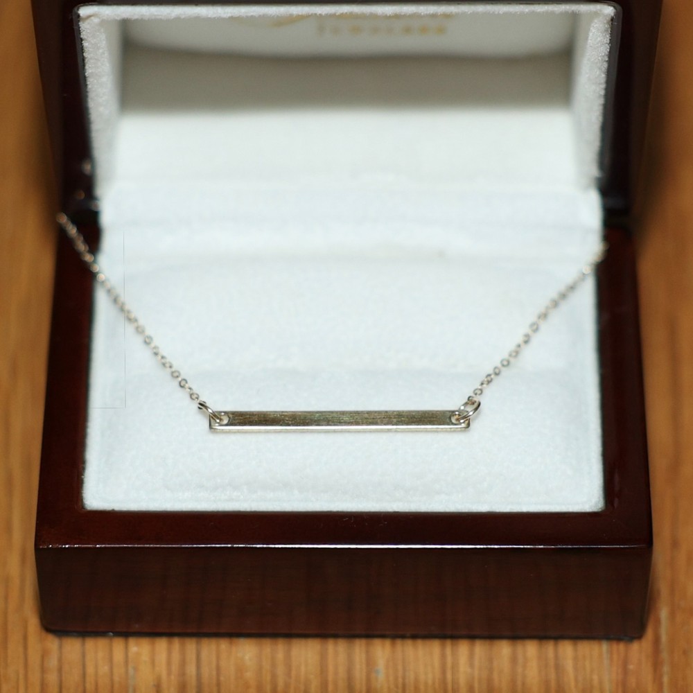 Vintage 1/20 14K GF Gold Filled Classic Bar Necklace w/ 20.5″ Chain L@@K! 🔥
