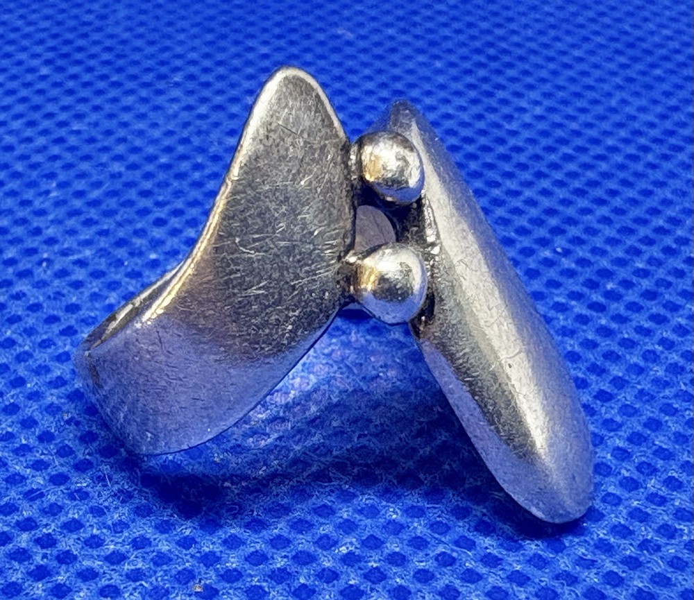 (101) Modernist VINTAGE Silver 925 Ring 1970s Size 7.25 Denmark Norway Finland