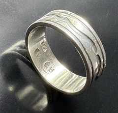 Vintage Men’s 925 Sterling Silver Spinner Ring Size 10 AS Hallmark Wave Band