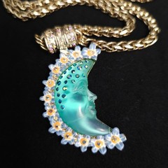 Kirks Folly Goddess Moon Magnetic Necklace & Pendant 30″ Celestial Gold Tone