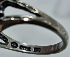 Wheeler Manufacturing Co. 925 Sterling Silver Ring Rose & Leaves Etched SZ 6.75