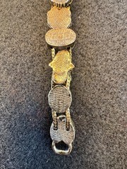 Gorgeous Vintage 1960’s GOLDETTE Gold Victorian Revival Slide Charm Bracelet