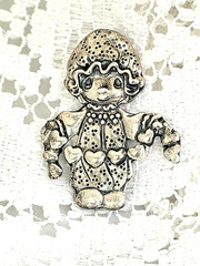 Sterling Silver Precious Moments Many Hearts Brooch Little Girl Mexico PMI VTG