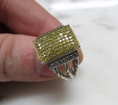 .46ctw Yellow Diamond Pave Set Sterling Silver Ring ~ Size 6.75 ~ 5.3g ~ 10-A521