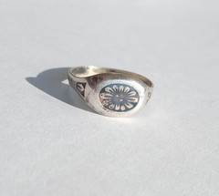 Vintage Ring With niello Sterling Silver 925 star USSR time Women Jewelry size 8