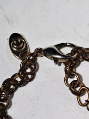 VINTAGE 3 STRAND CHUNKY CHARM NECKLACE 20″