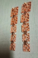 Vintage 4.75 Inch Lucite Clear With Orange Rhinestones Post Earrings Very Groovy