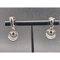 Vintage 50’s Sorrento Sterling Silver & AB Crystal Filigree Screwback Earrings