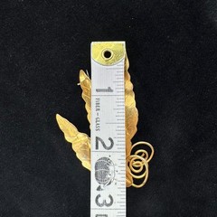 Vtg 40s 12K Gold Filled Leaf Brooch Three Leaf Floral Botanical Mid Century