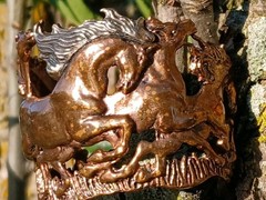 Vintage Horse Cuff The Good Collective Bronze Sterling Silver Accents Bracelet