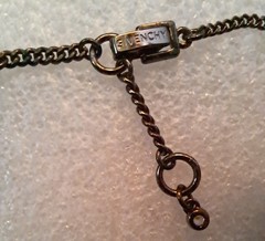 Givenchy Gold Silk Frontal Necklace Rhinestones Amber Pale Pink & White Stones
